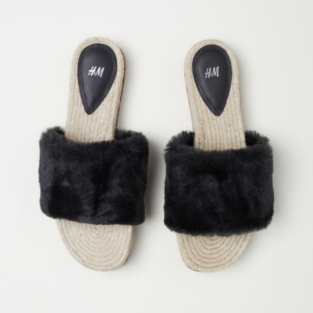 Faux Fur Slides